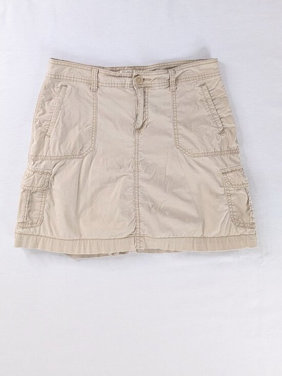 Vintage Pants - Y2k Cream Cargo Pocket Mini Skort Skirt Vintage Multi Pocket